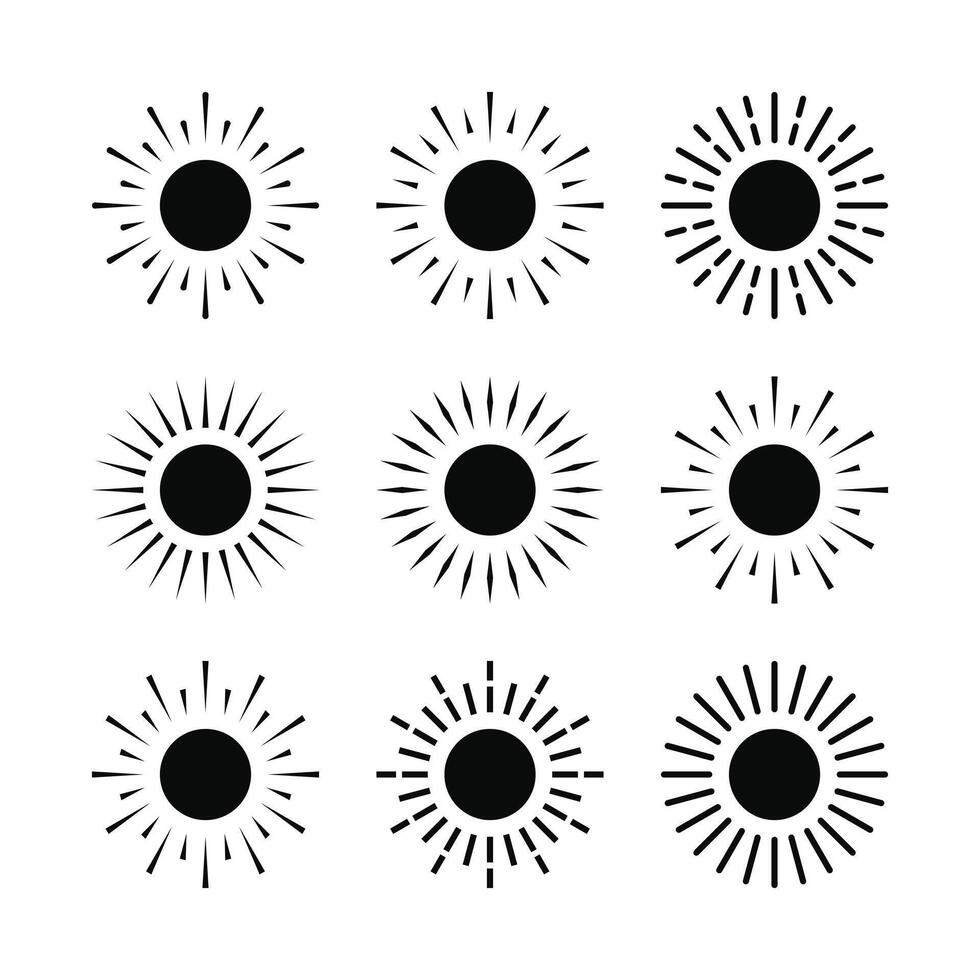 Collection of creative sun icons design template vector