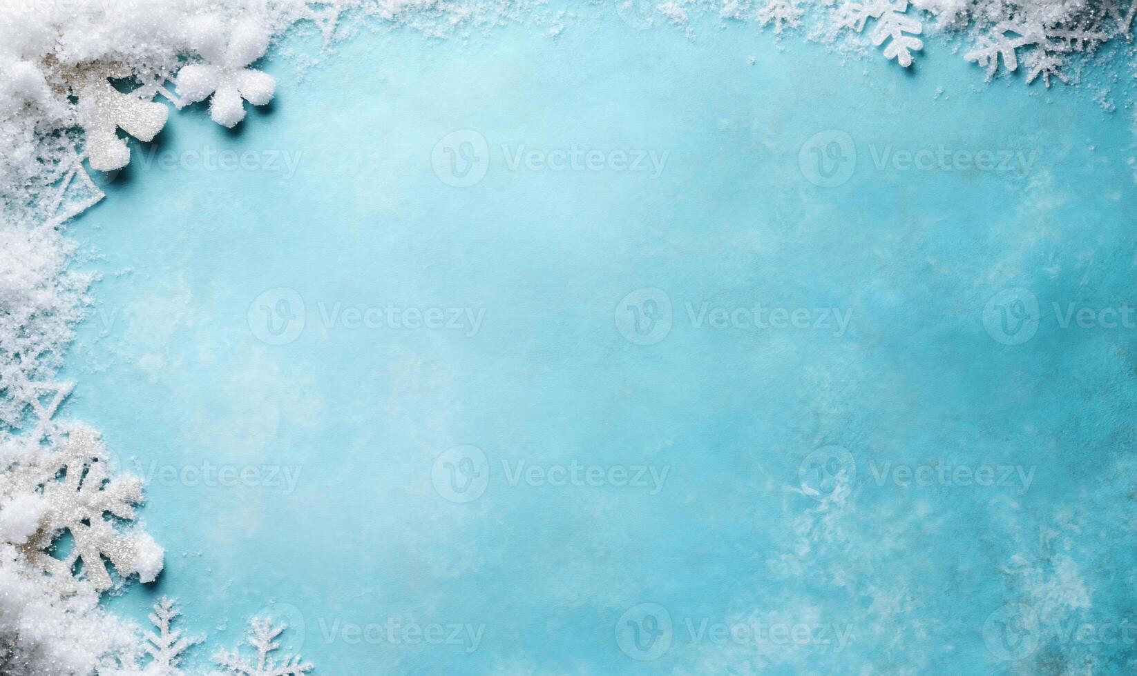 A winter-themed background with snowflakes on a blue surface. photo