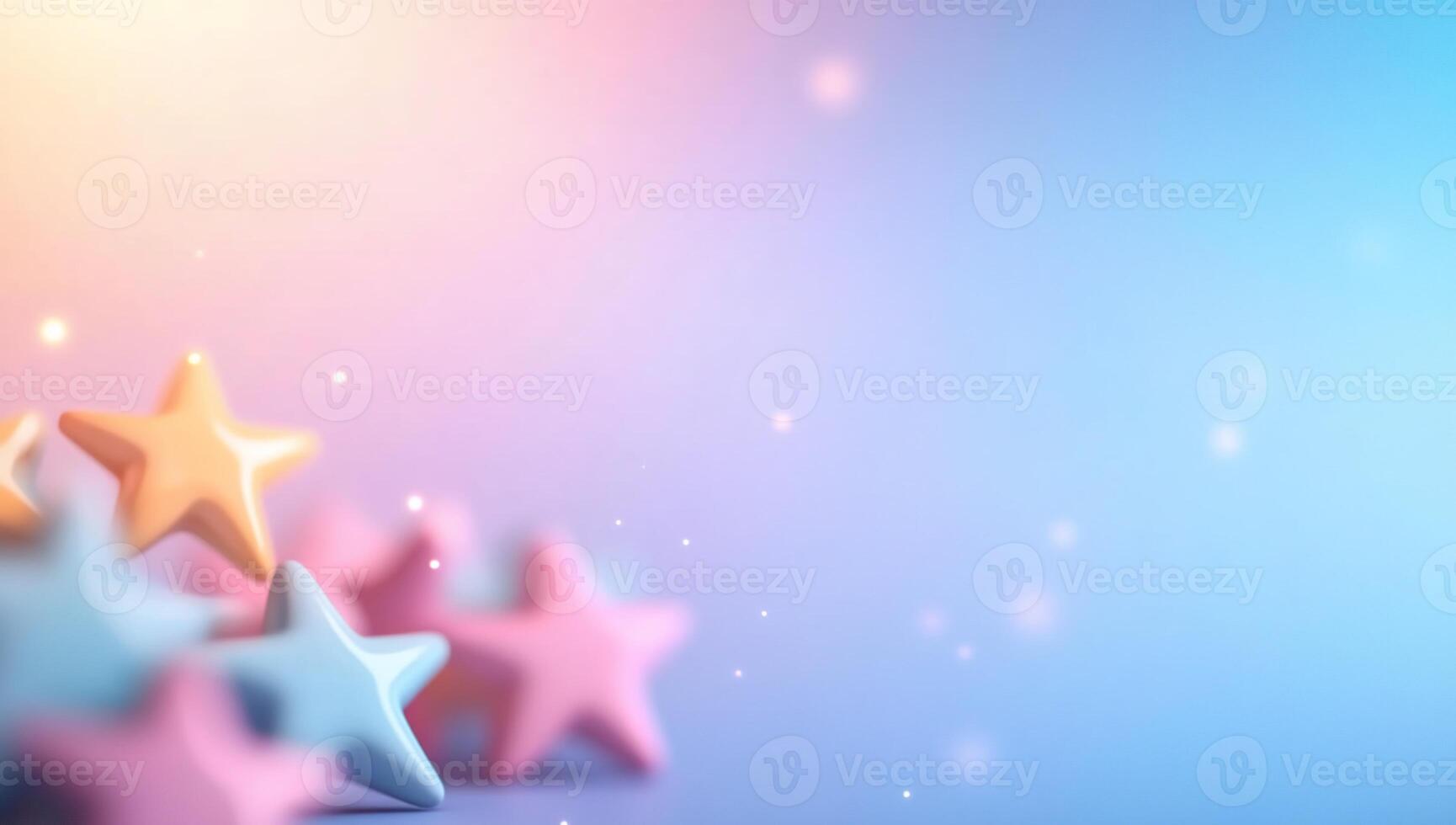 Soft pastel stars on a gradient background with a dreamy atmosphere. photo