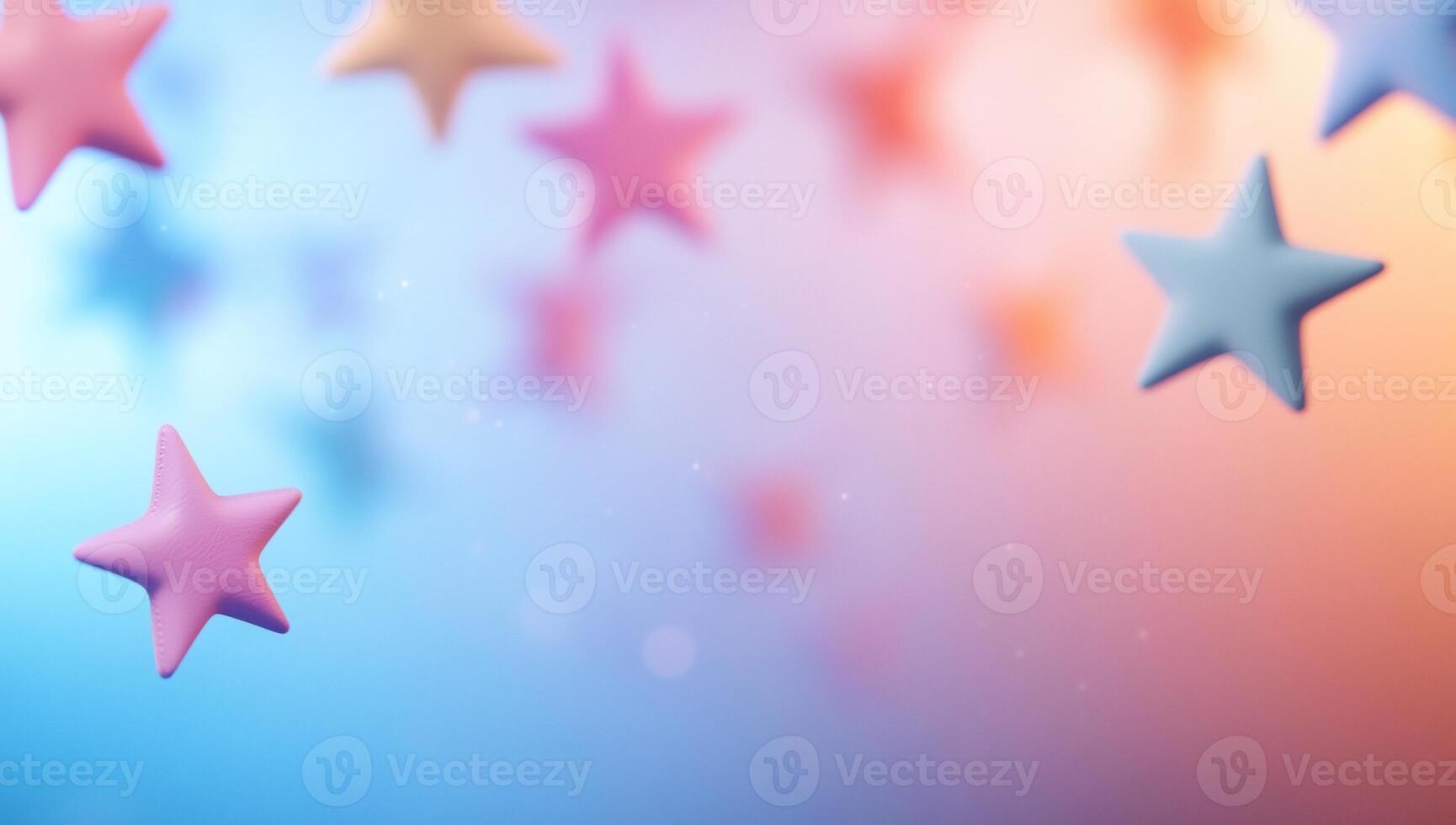 A dreamy background featuring colorful stars in a soft gradient. photo