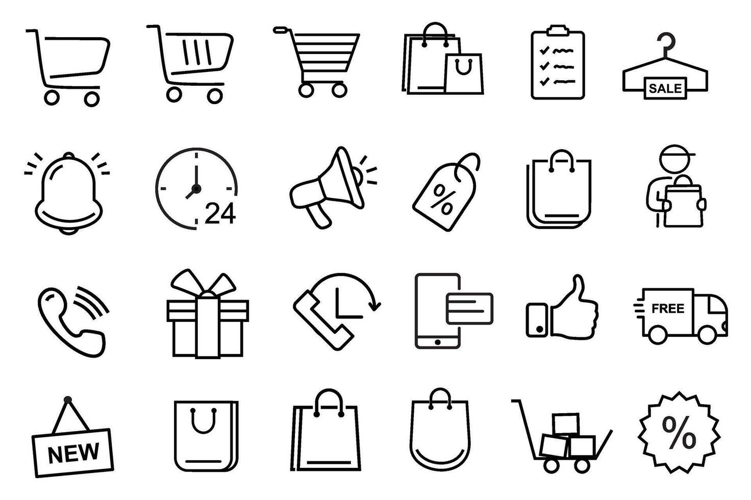 Shopping icons set vector