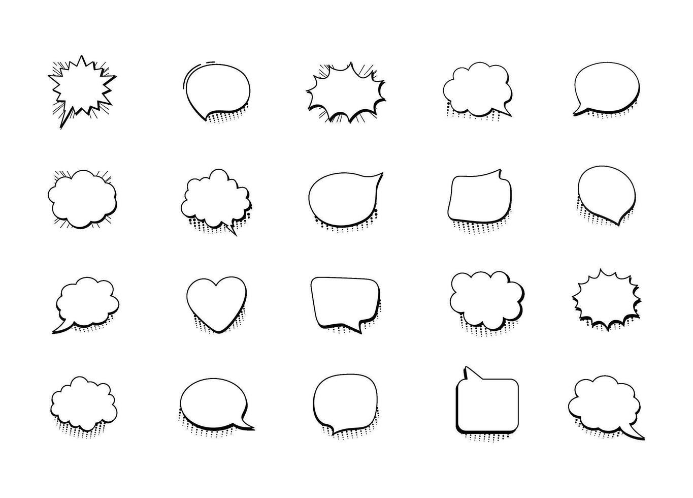 A set of speech bubbles with different shapes vector