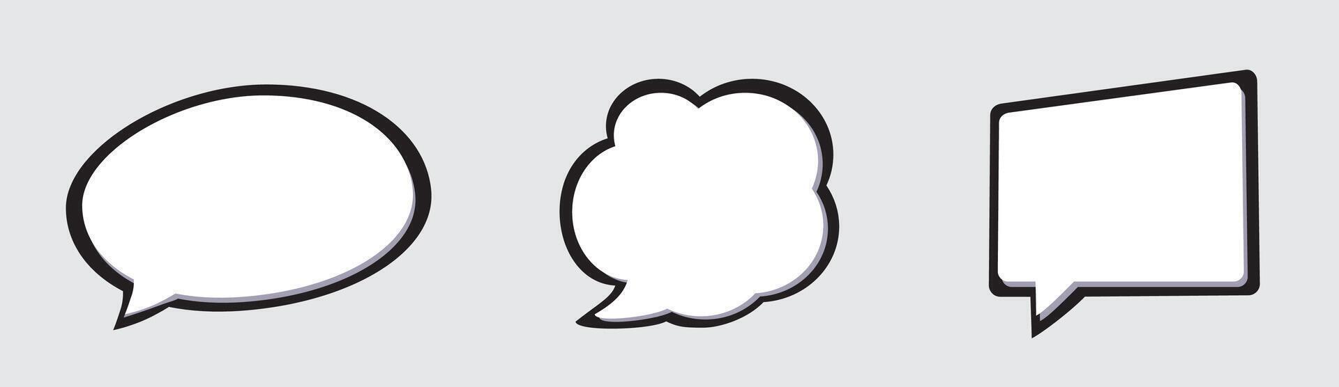 Three speech bubbles with different shapes on a white background vector