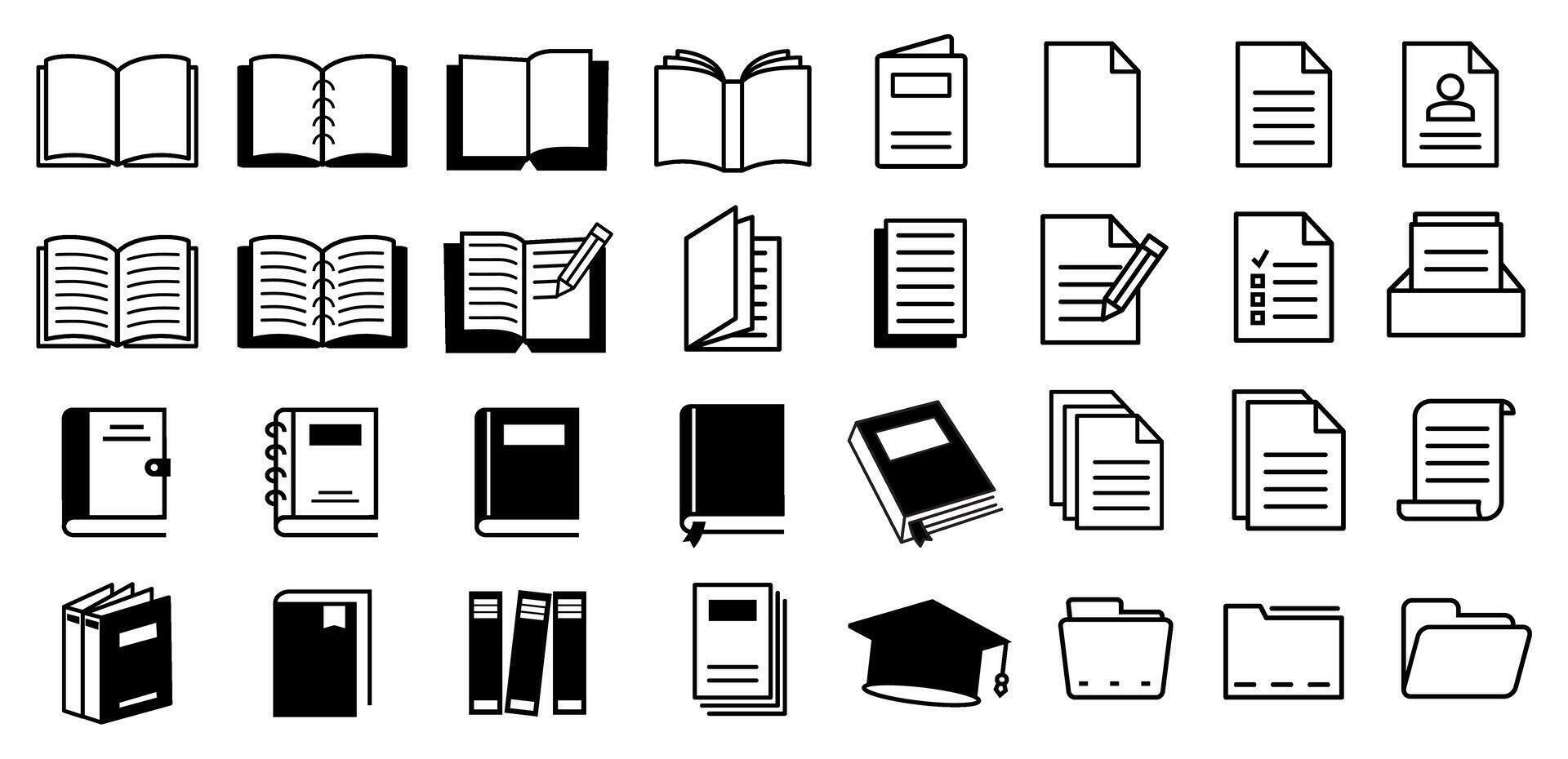 Book icon set vector