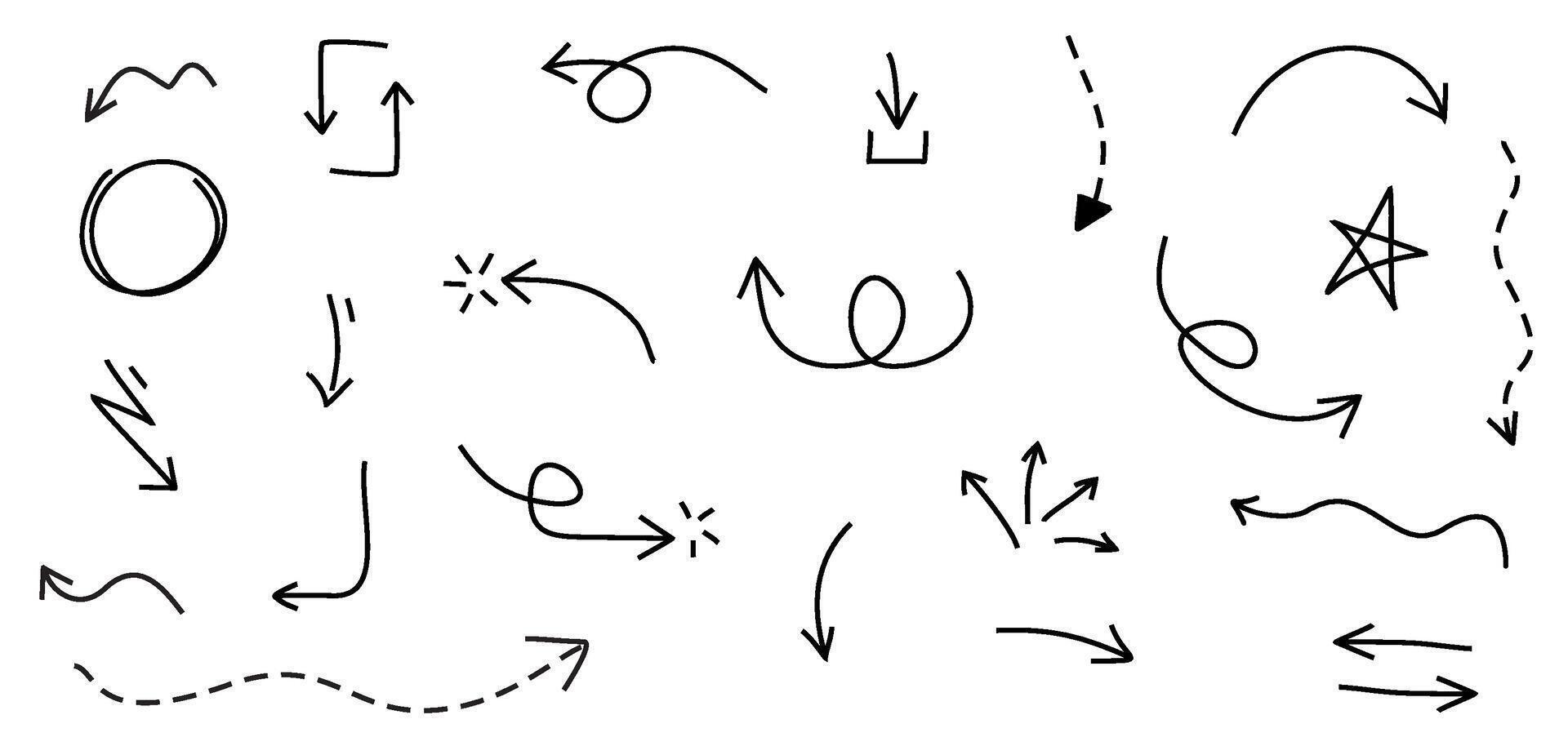A set of different arrows editable stroke vector