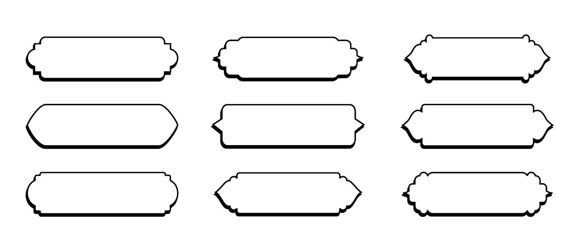 A set of black and white frames for a design vector