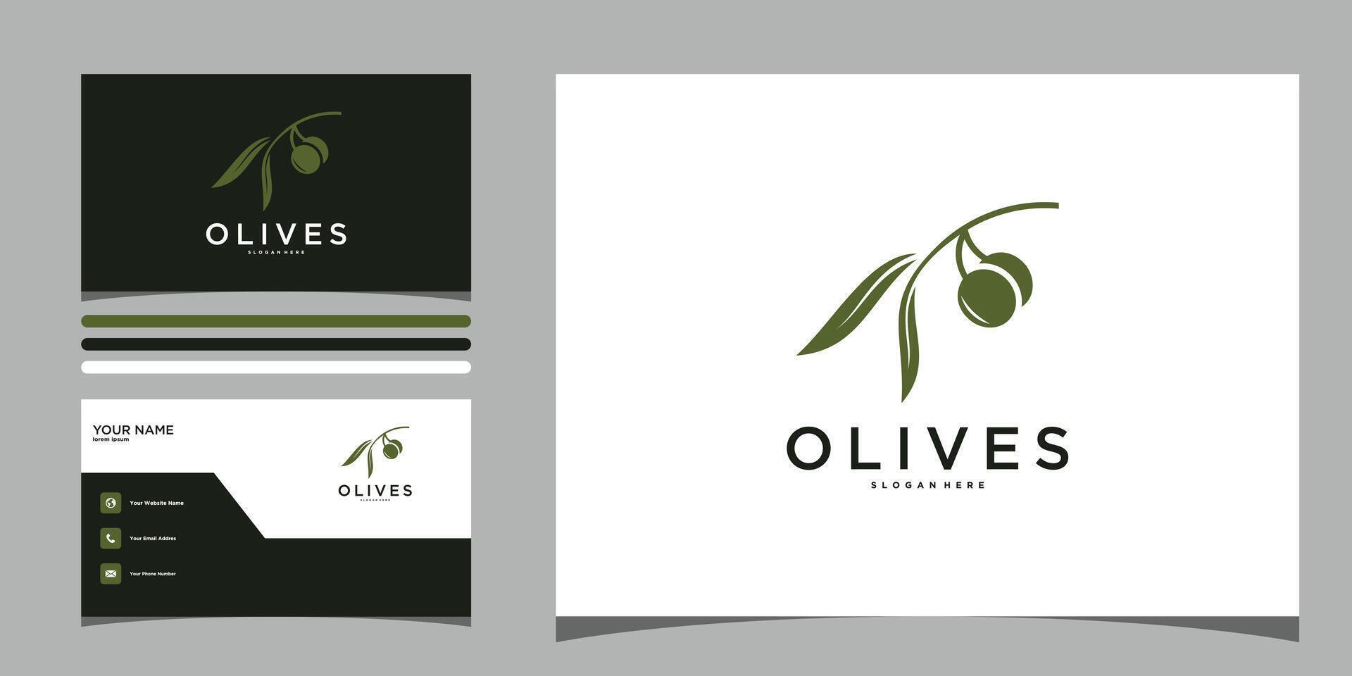 Abstract olive oil logo design icon template vector