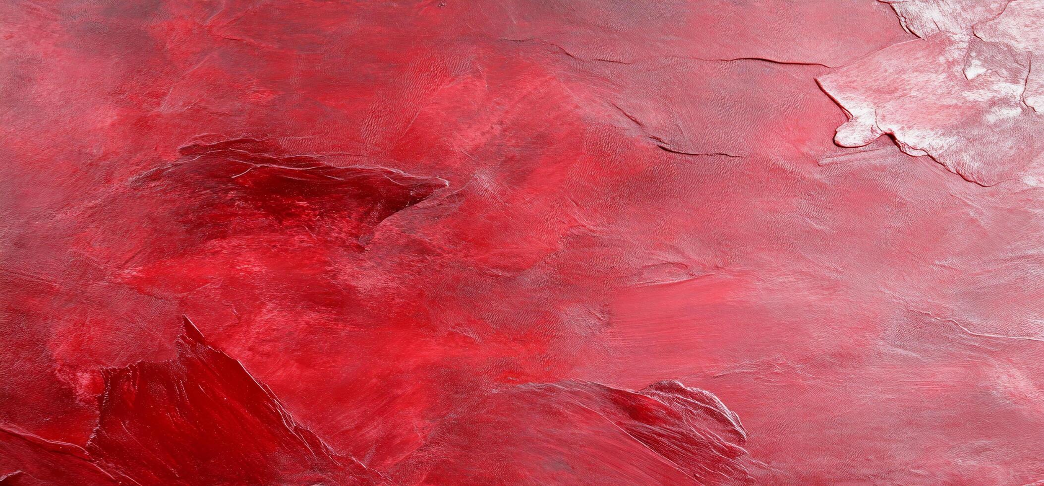 Abstract red texture with layered brushstrokes and a smooth finish. photo