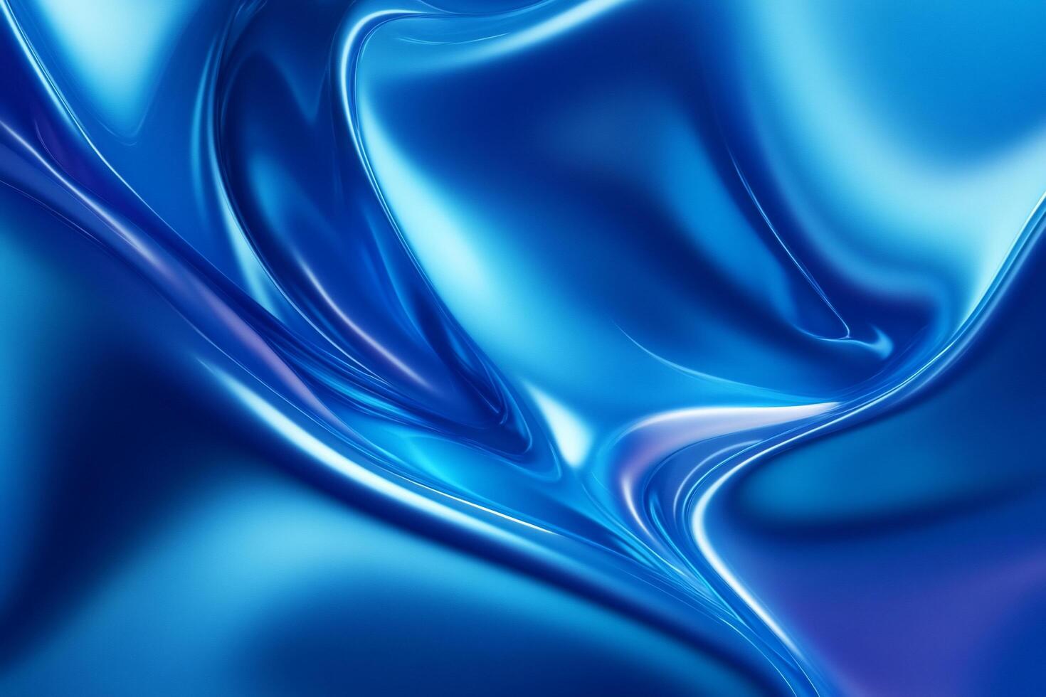 Abstract blue fluid texture with smooth, shiny surfaces. photo