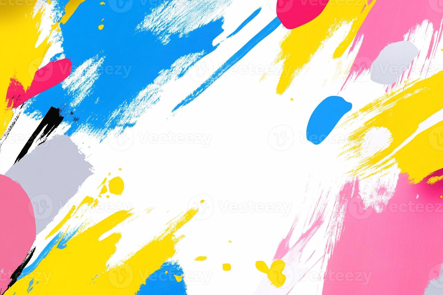 Abstract colorful paint splashes on a white background. photo