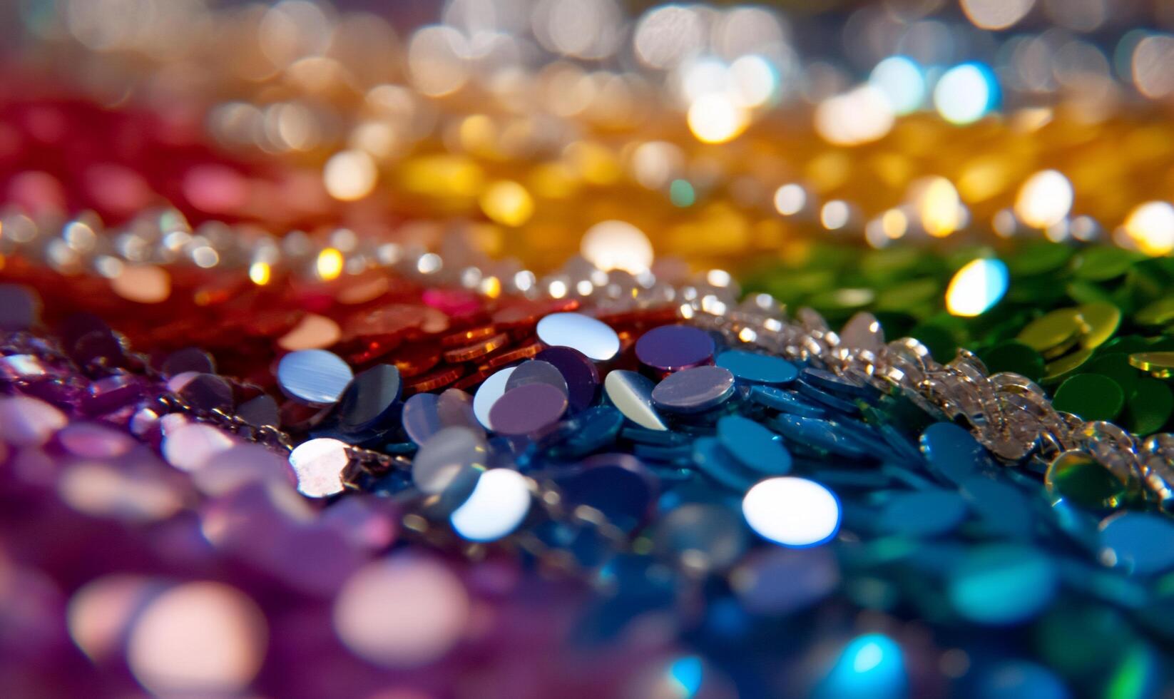 A colorful array of sequins in various hues, shimmering and vibrant. photo