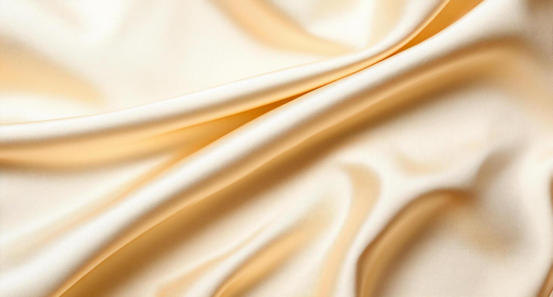 Soft, draped satin fabric in a light cream color with gentle folds. photo
