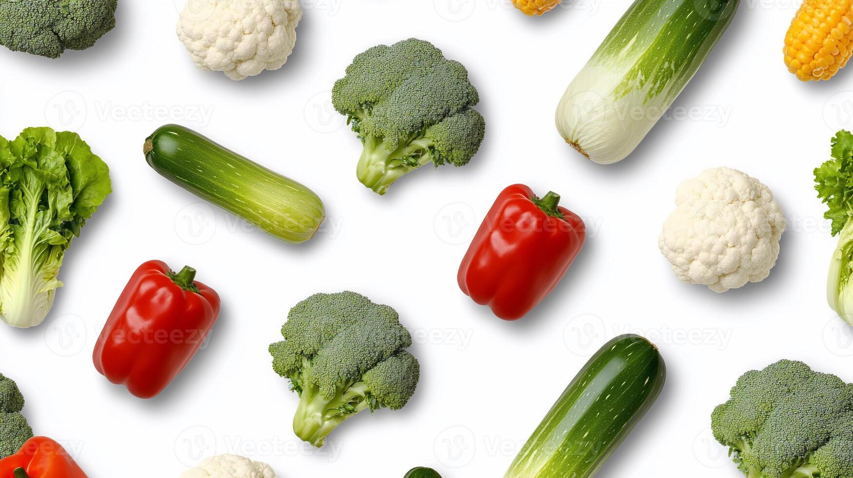 A variety of vegetables are arranged in a pattern photo
