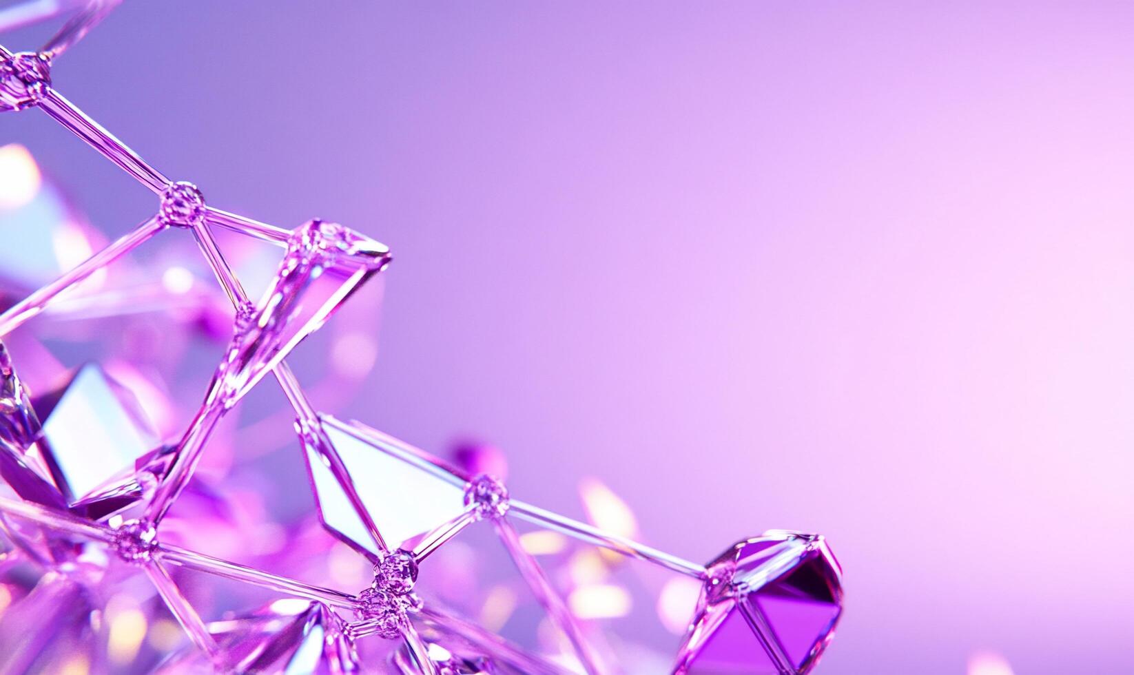 Abstract geometric shapes with a purple gradient background. photo
