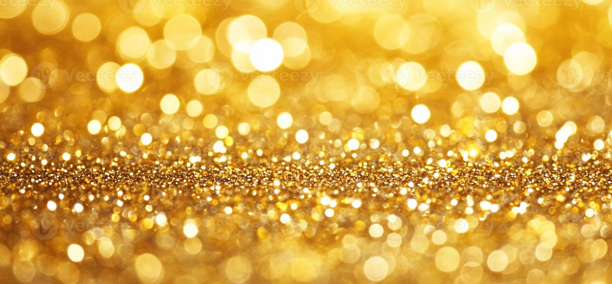 Gold glitter background with bokeh effect photo