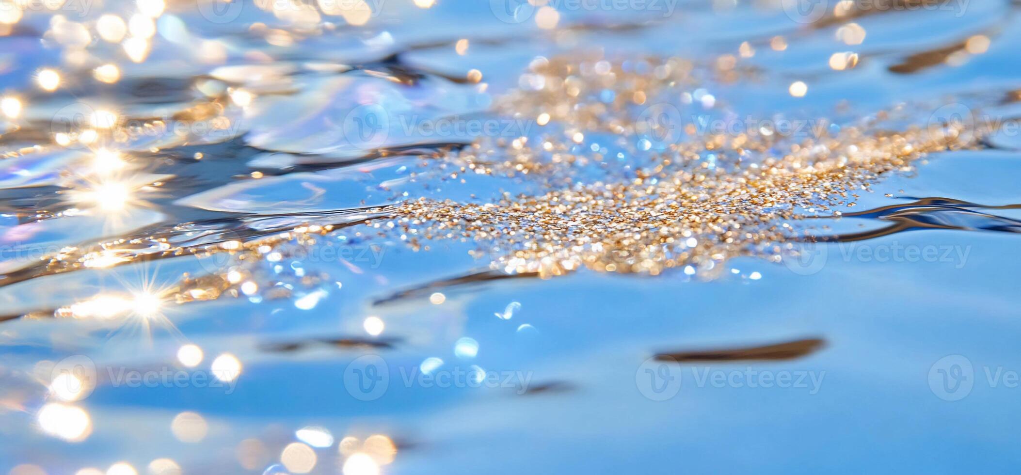 Sparkling water surface reflecting light in a serene setting. photo
