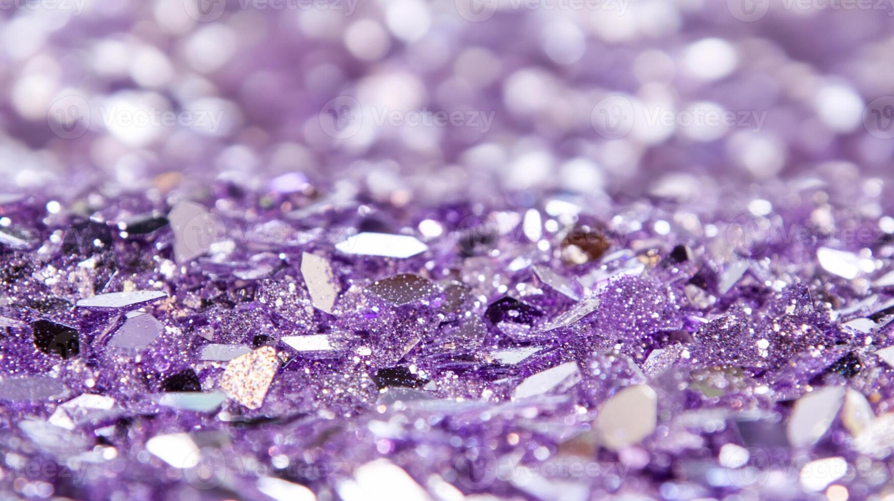 A close up of purple glitter on a surface photo