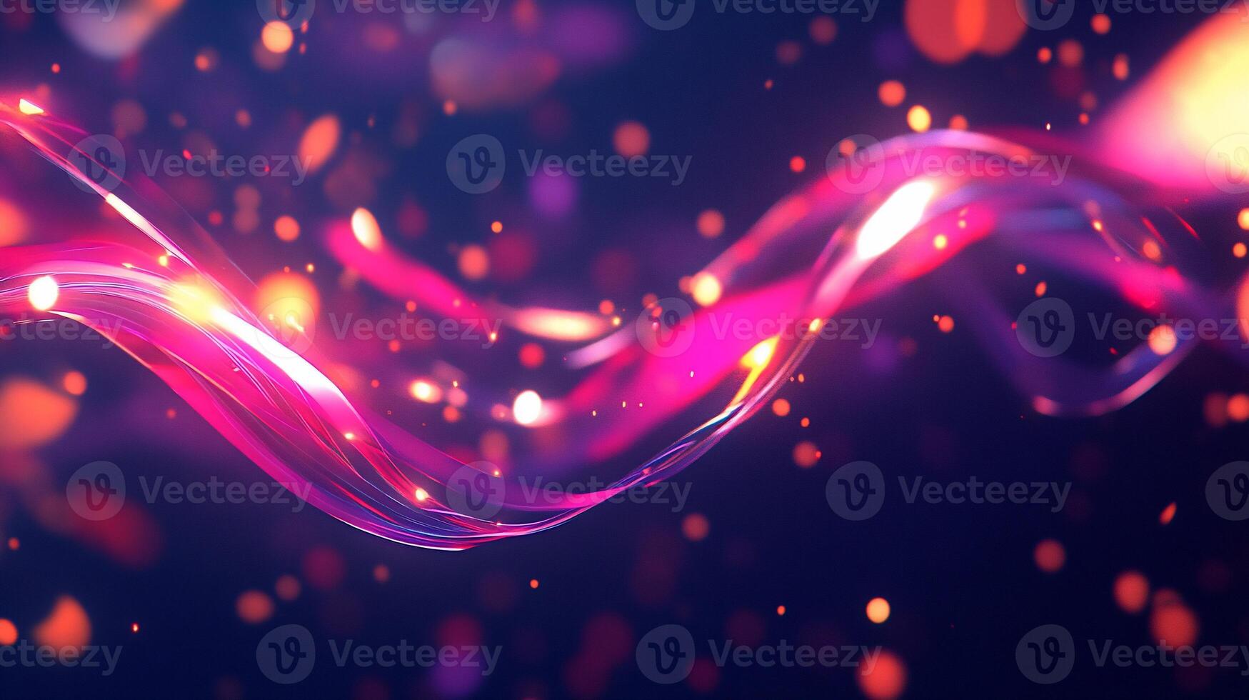 Abstract swirling lines with glowing particles in vibrant colors. photo