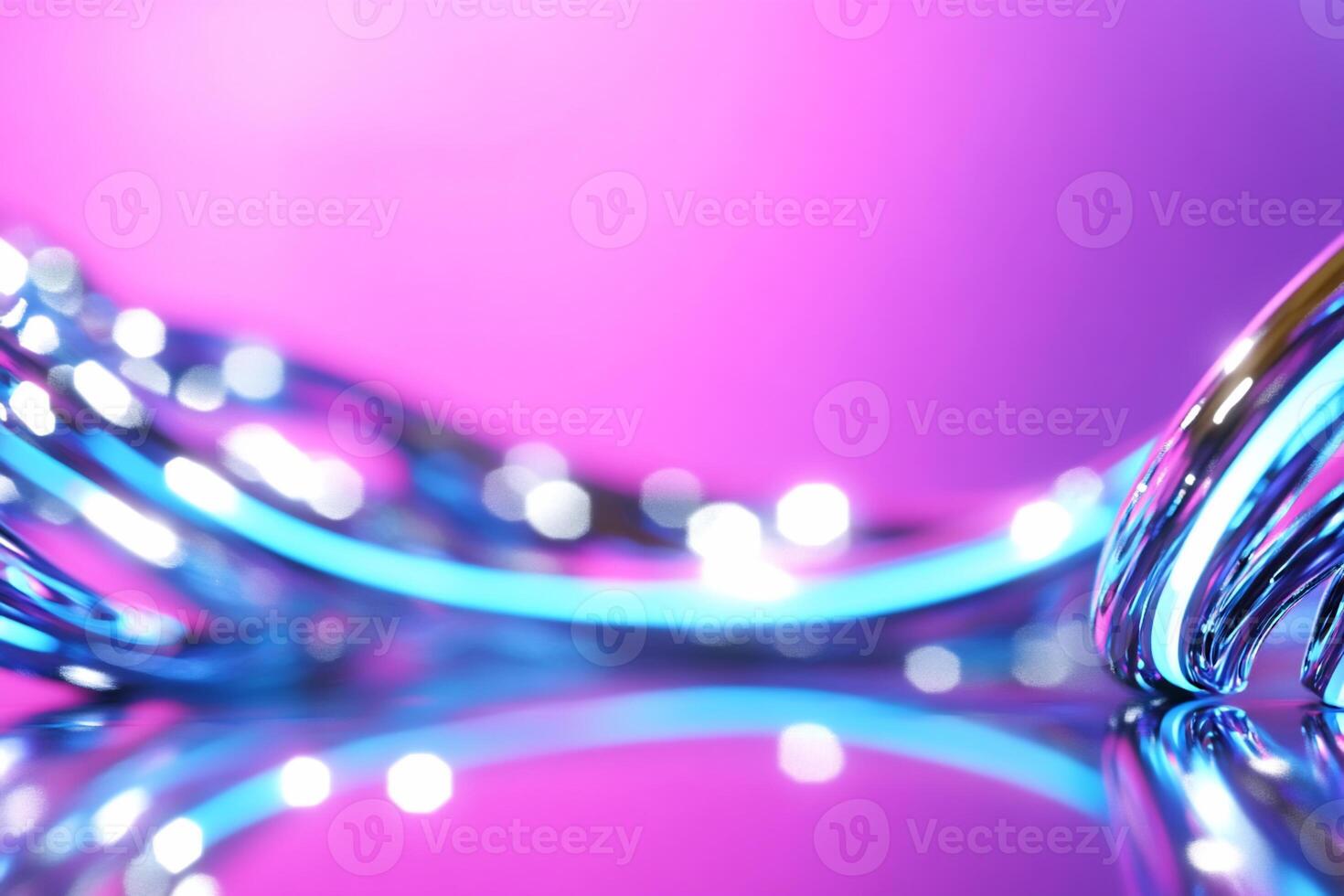 Abstract metallic rings with a vibrant purple background. photo