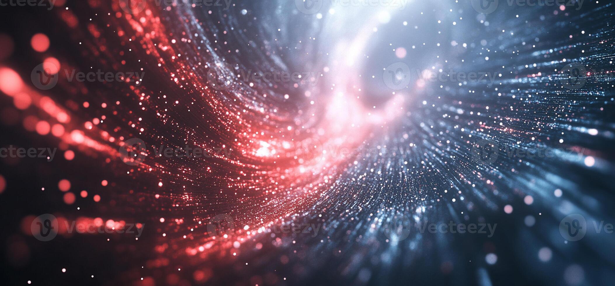 Abstract swirling lights in red and blue, resembling cosmic energy. photo