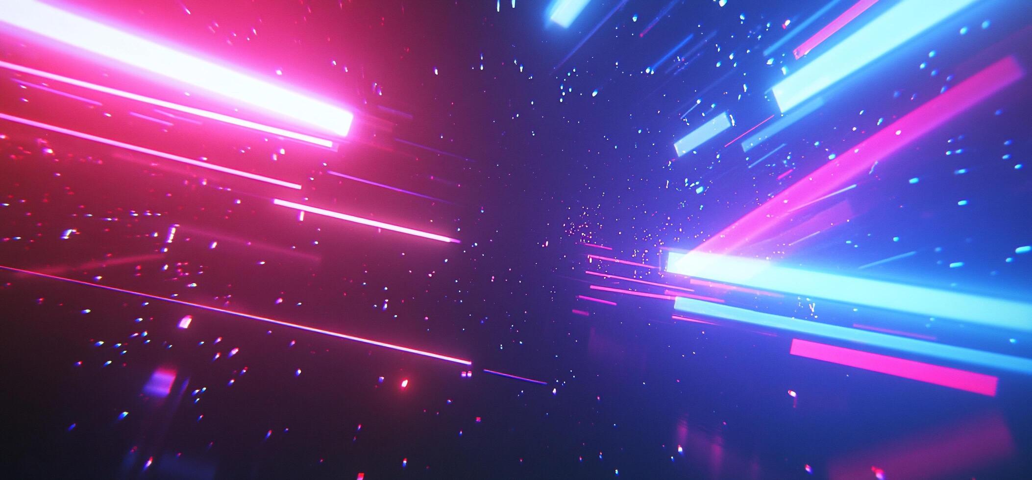 Abstract digital art depicting vibrant light trails in space. photo