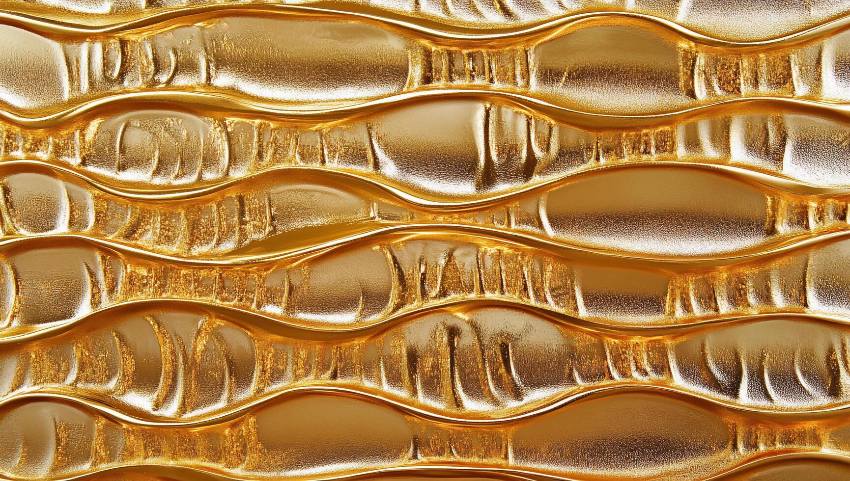 Textured golden waves create an abstract, fluid design. photo