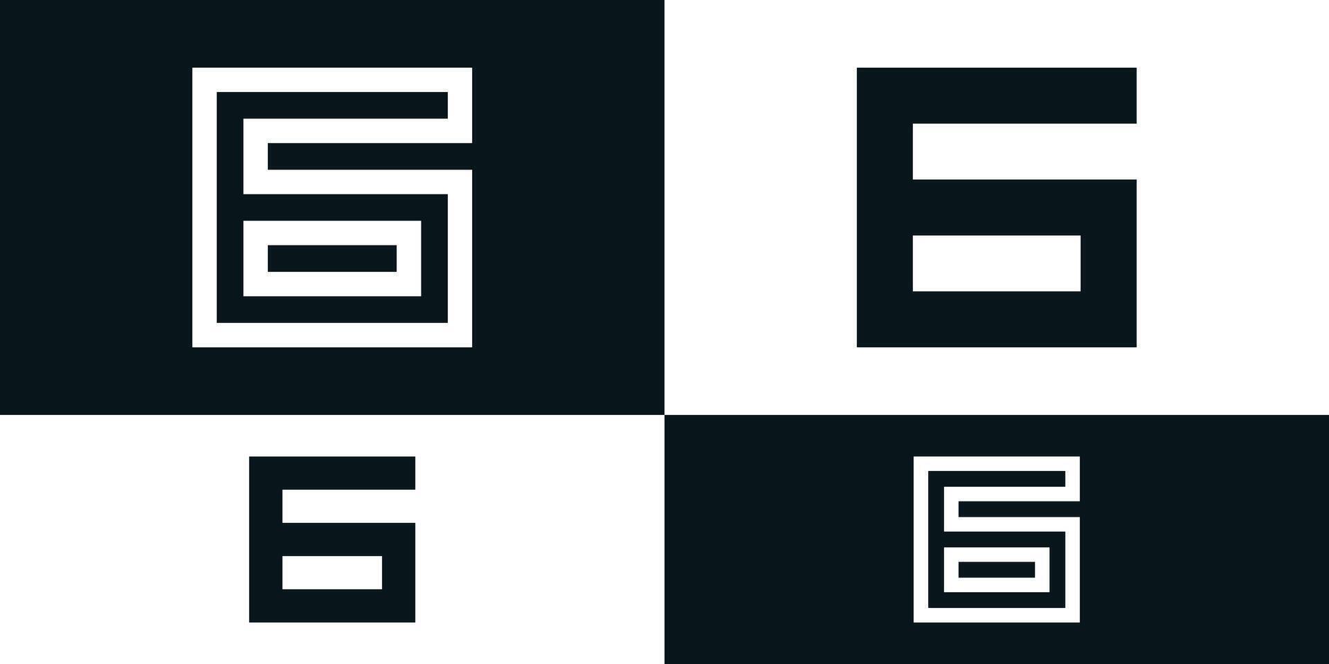 Abstract initial letter G logo design with square shape. Premium vector