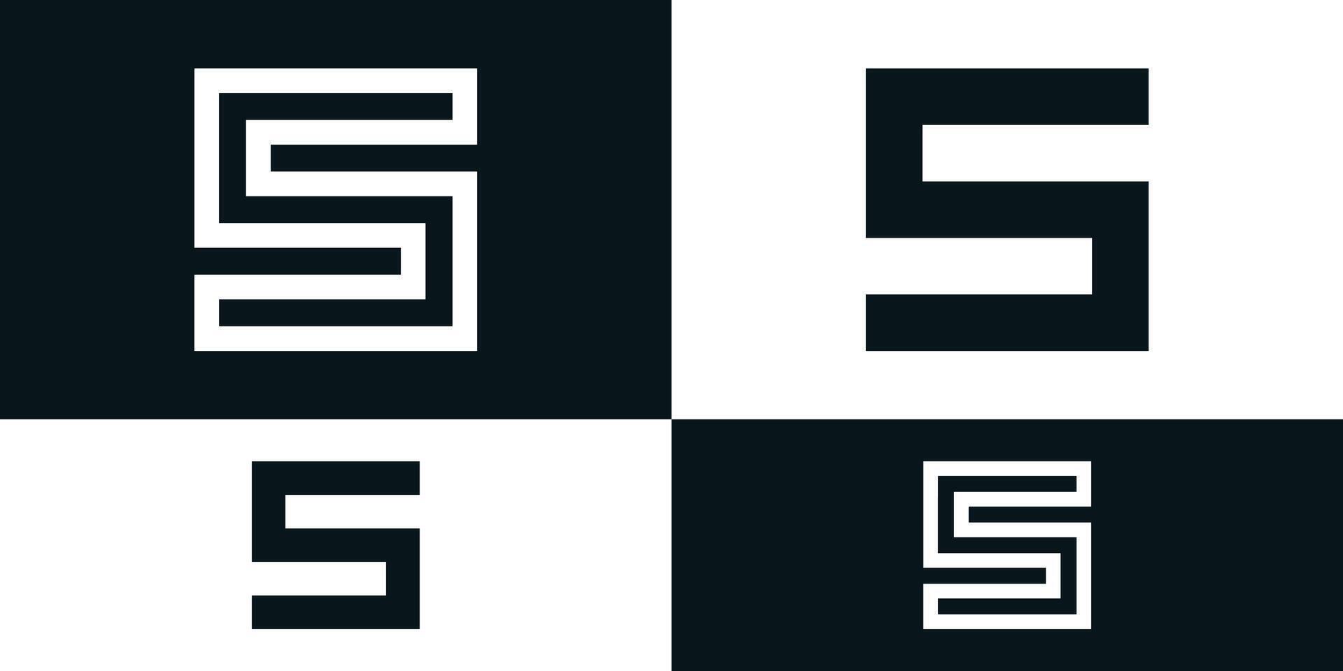 Abstract initial letter S logo design with square shape. Premium vector