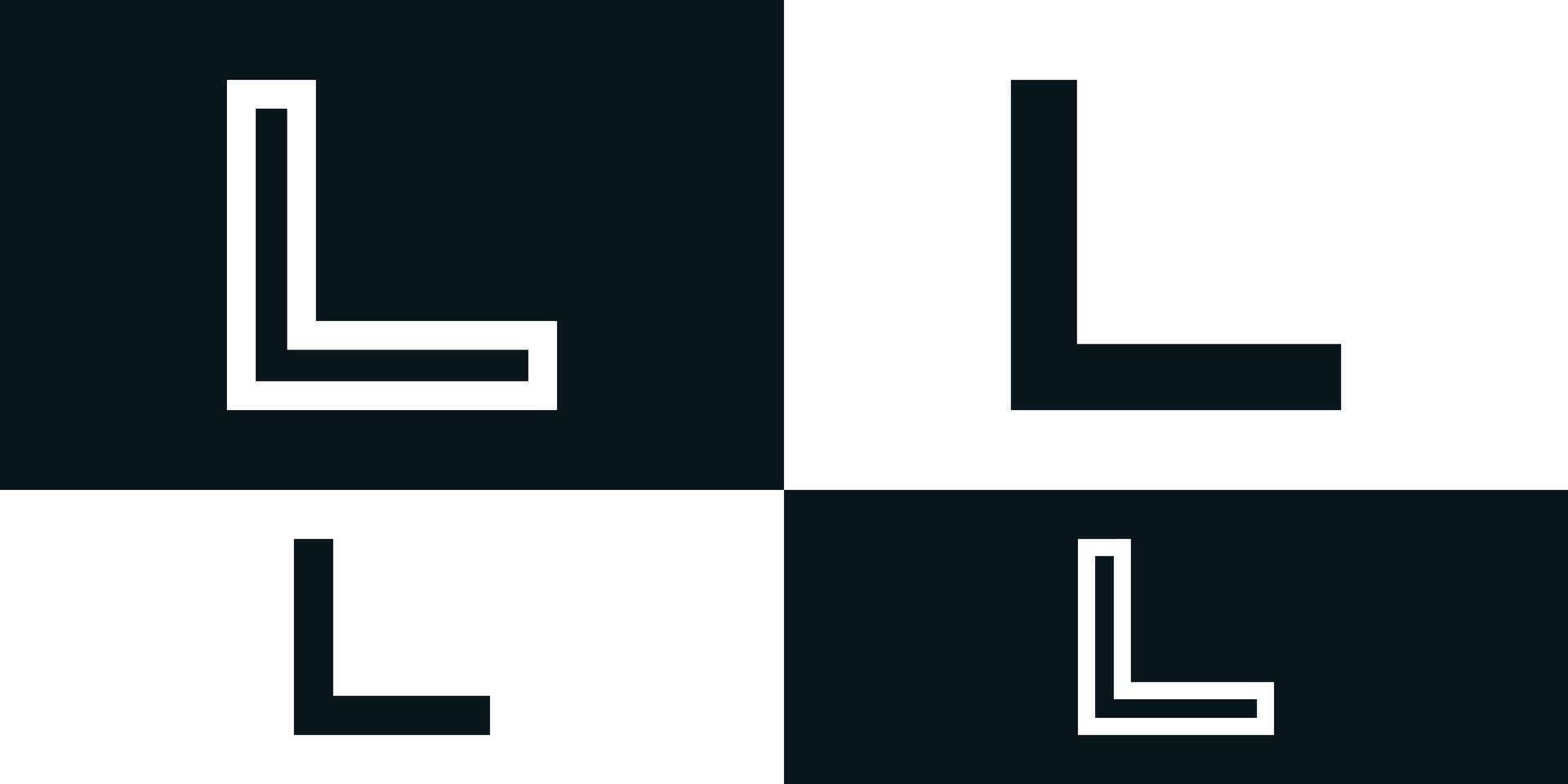 Abstract initial letter L logo design with square shape. Premium vector