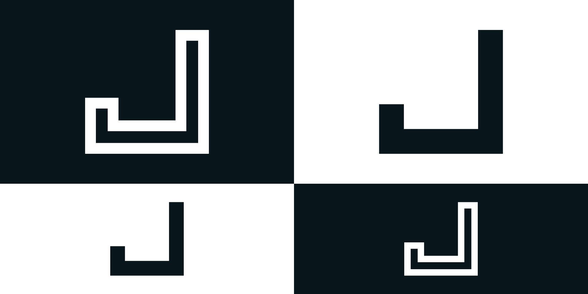 Abstract initial letter J logo design with square shape. Premium vector