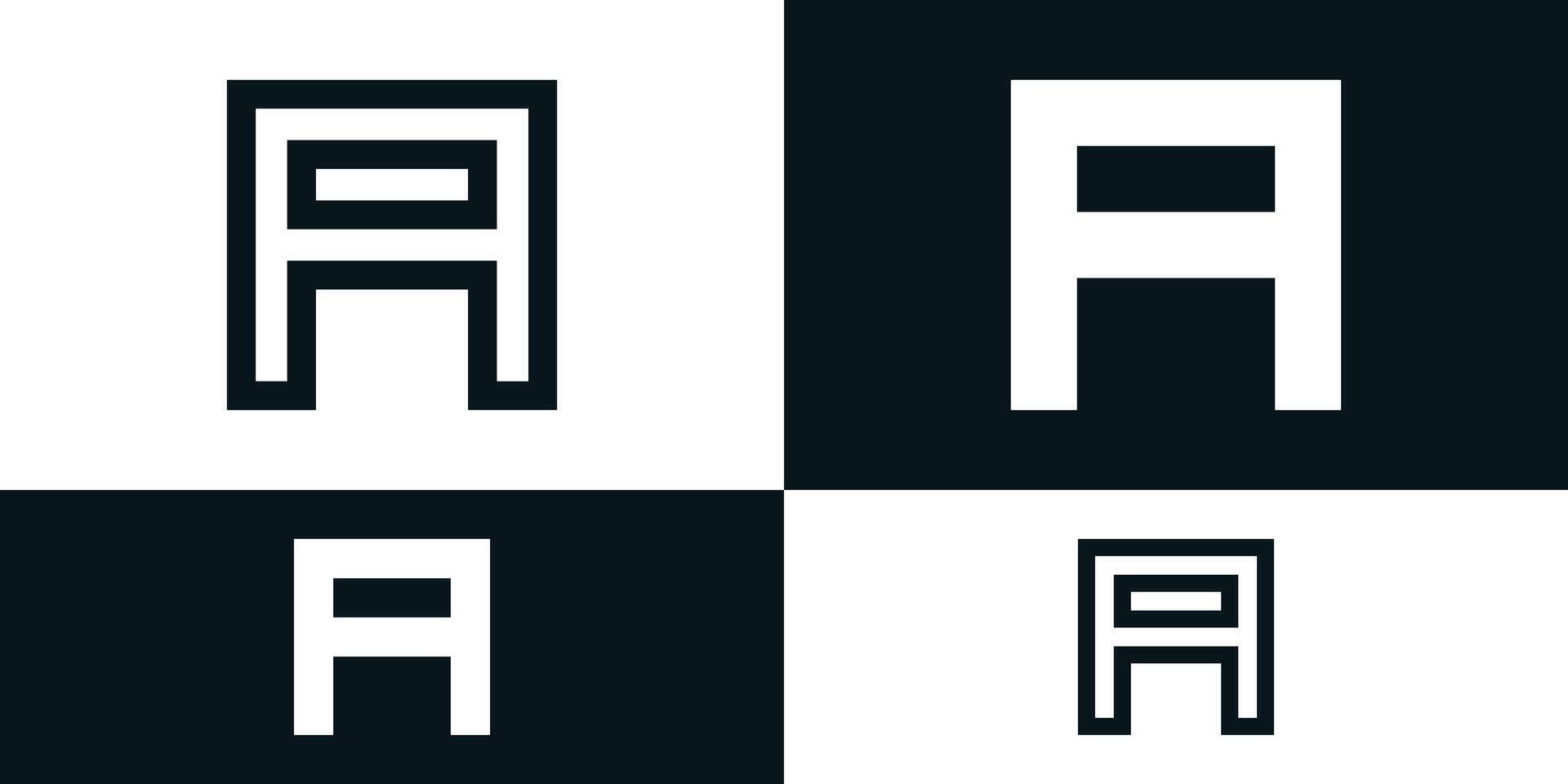 Abstract initial letter A logo design with square shape. Premium vector