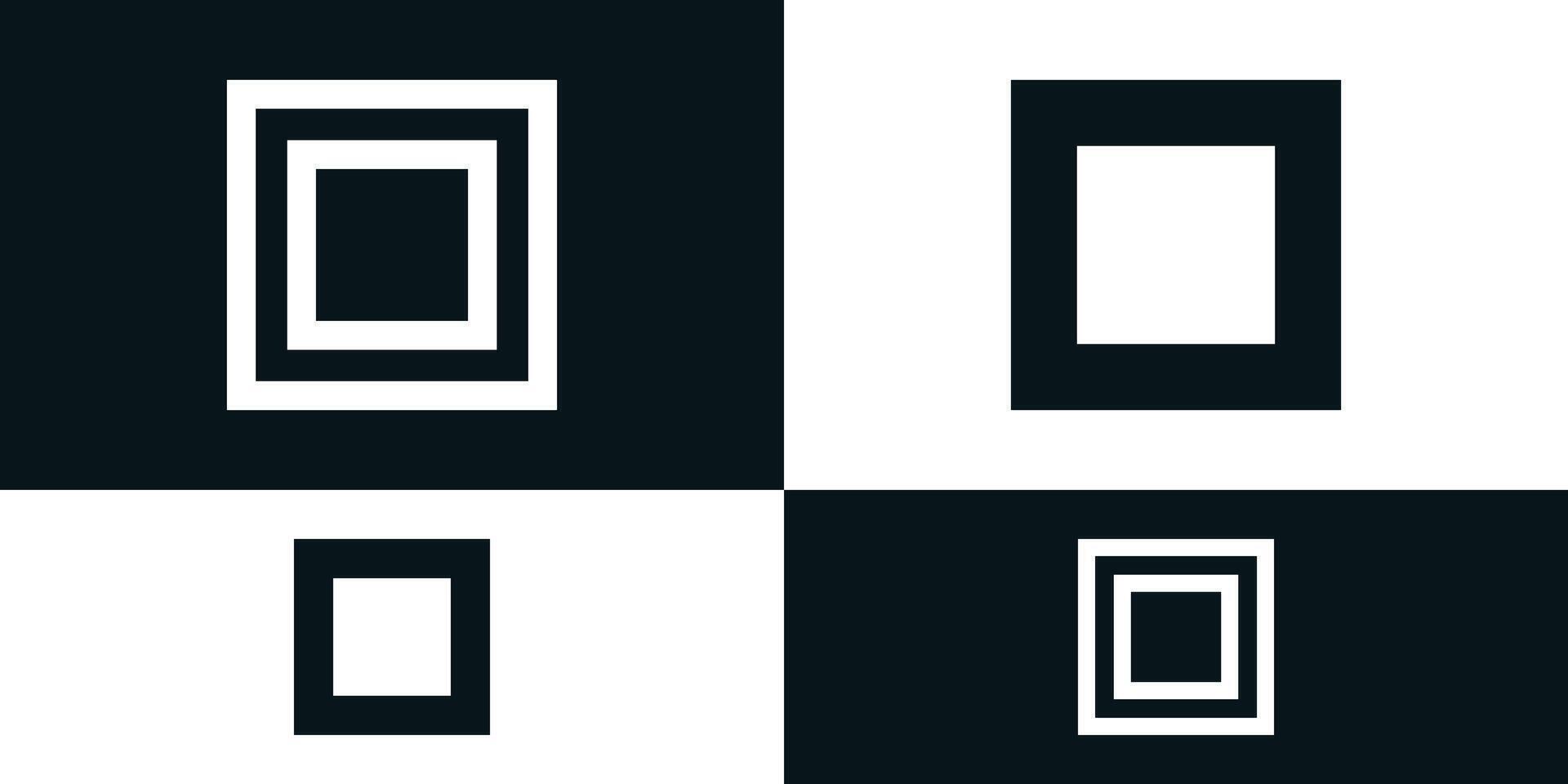 Abstract initial letter O logo design with square shape. Premium vector