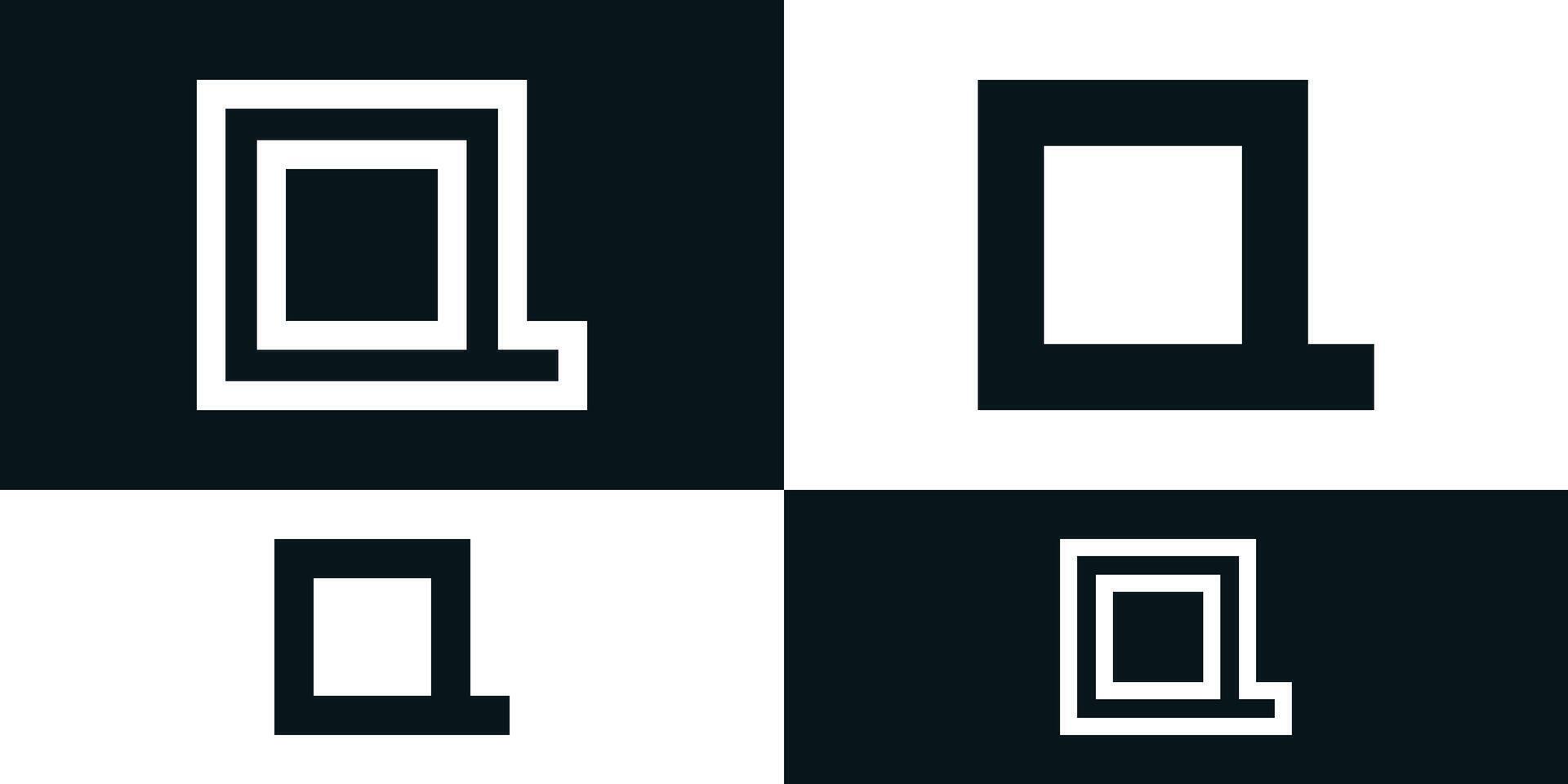 Abstract initial letter Q logo design with square shape. Premium vector