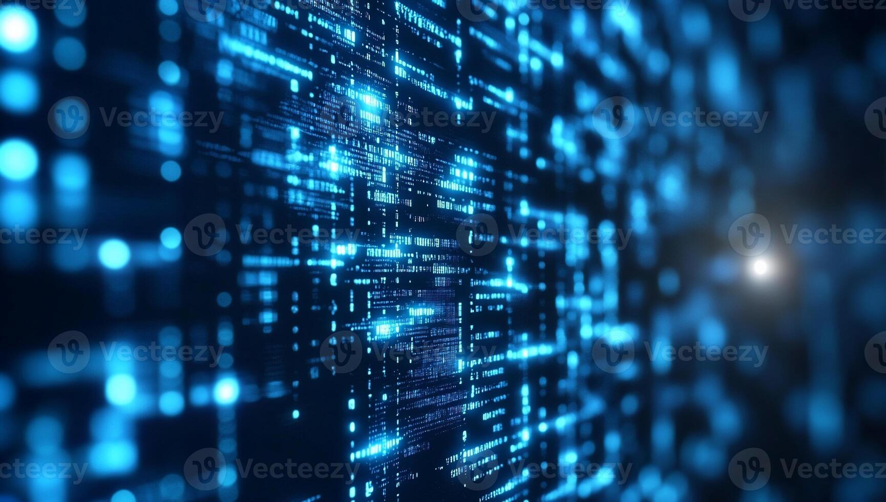 Abstract digital data visualization in blue tones. photo