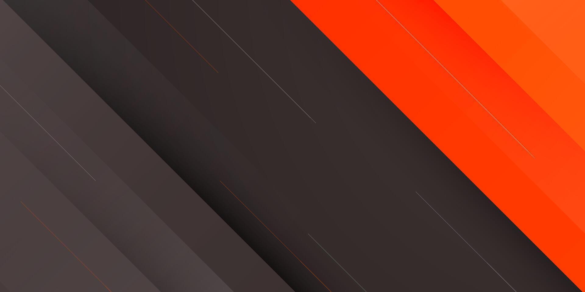 Abstract papercut 3D background with overlap orange shapes on dark brown color background. Trendy design with realistic shadow. vector