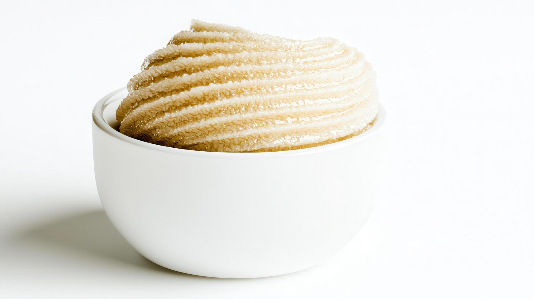 Creamy Beige Sugar Scrub in White Bowl Spa Treatment Beauty Product Skincare photo