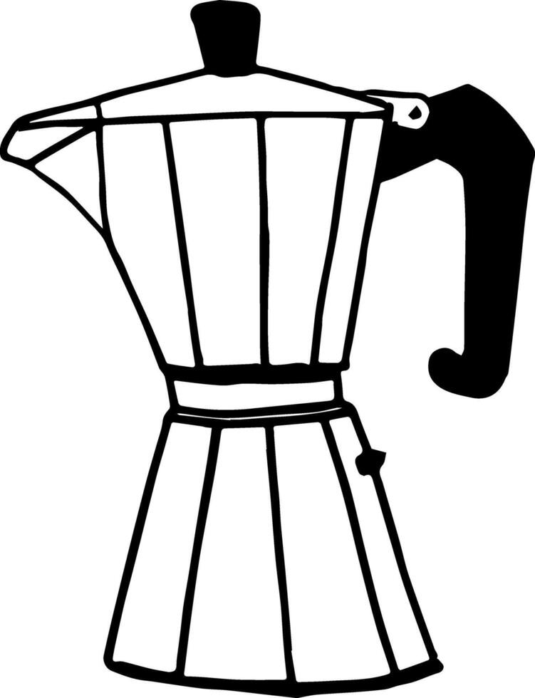 Outline geyser coffee maker sketch ink hand drawing clipart vector