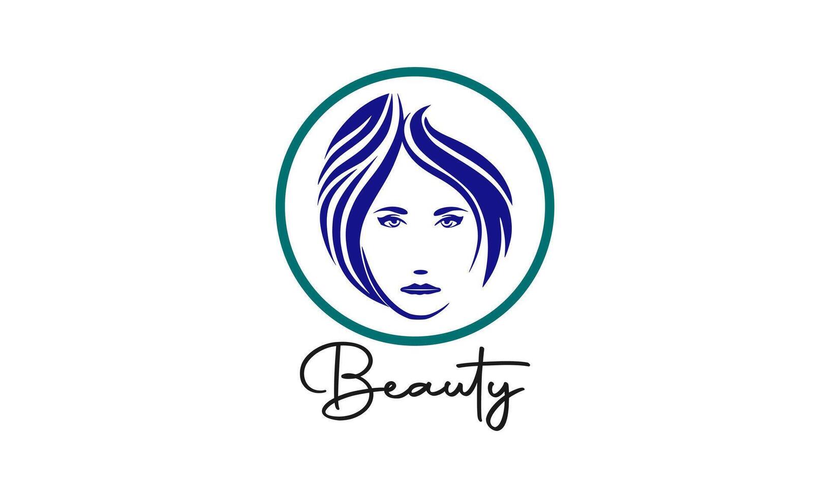 Modern Girl Face Logo vector