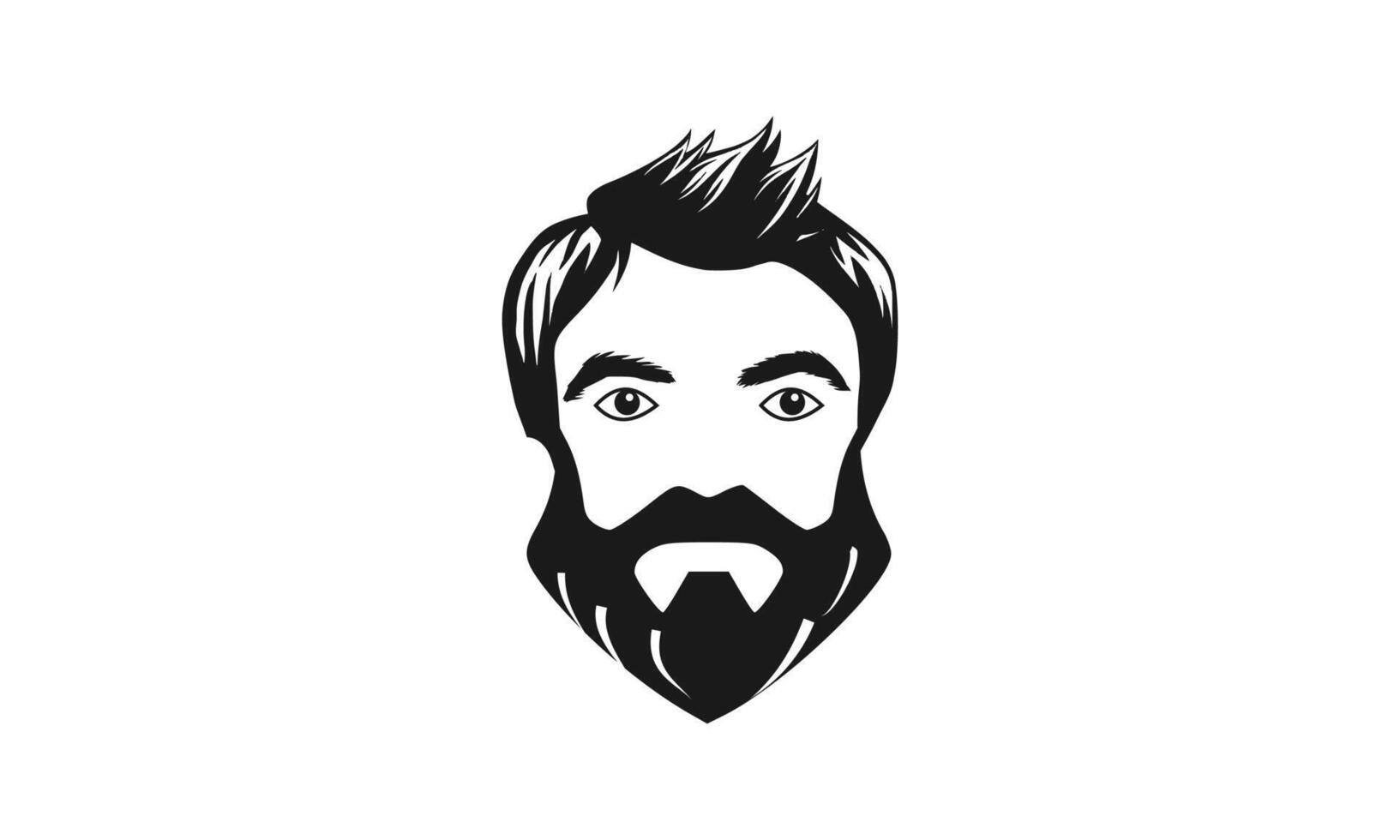 Bearded Man Face, Barber Logo vector