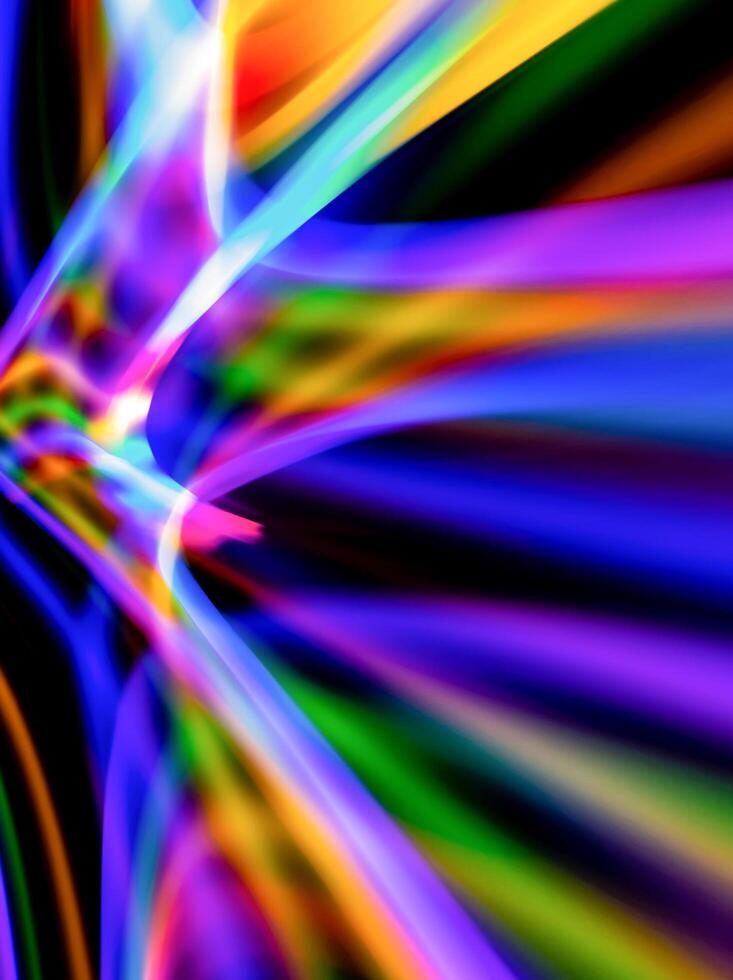 multicolored rainbow lines on black background photo