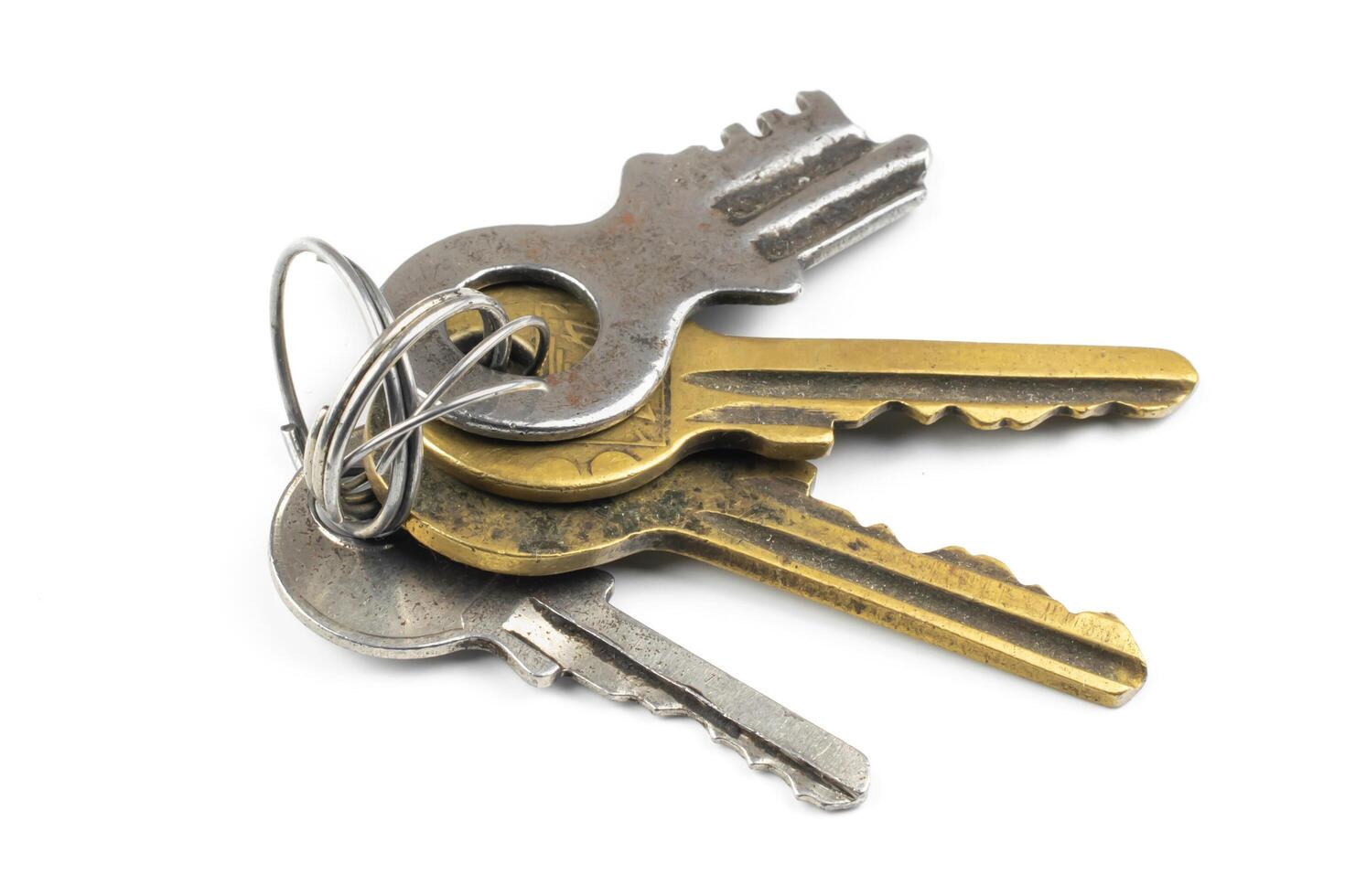 macro photo of keys on white background