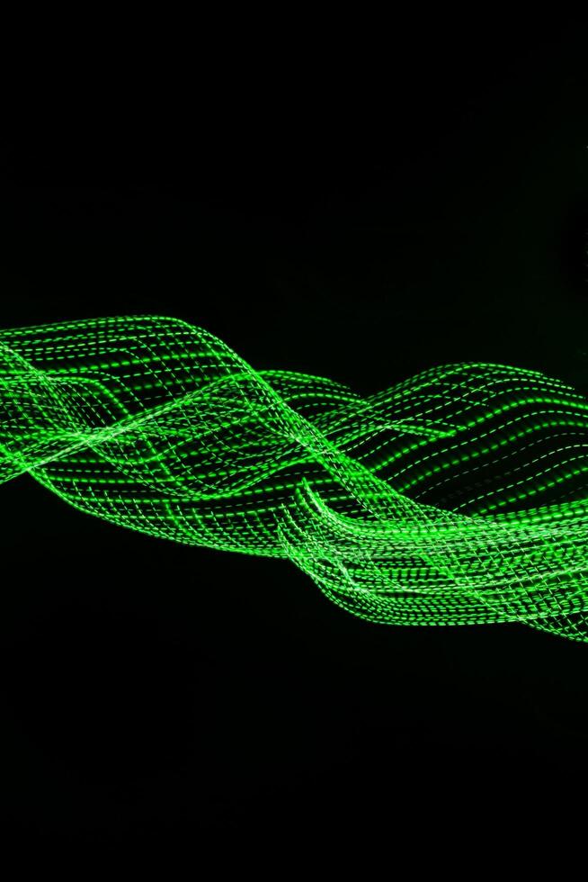 green lines on a black background texture photo