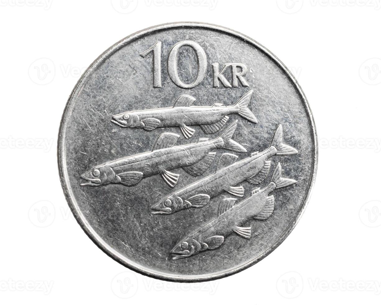 Iceland ten crowns coin photo