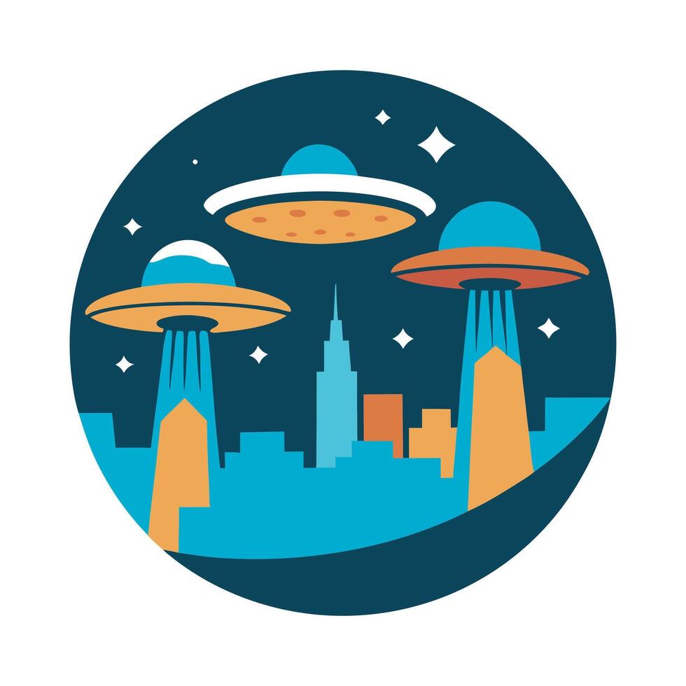 Retro futuristic sci-fi adventure art illustration vector