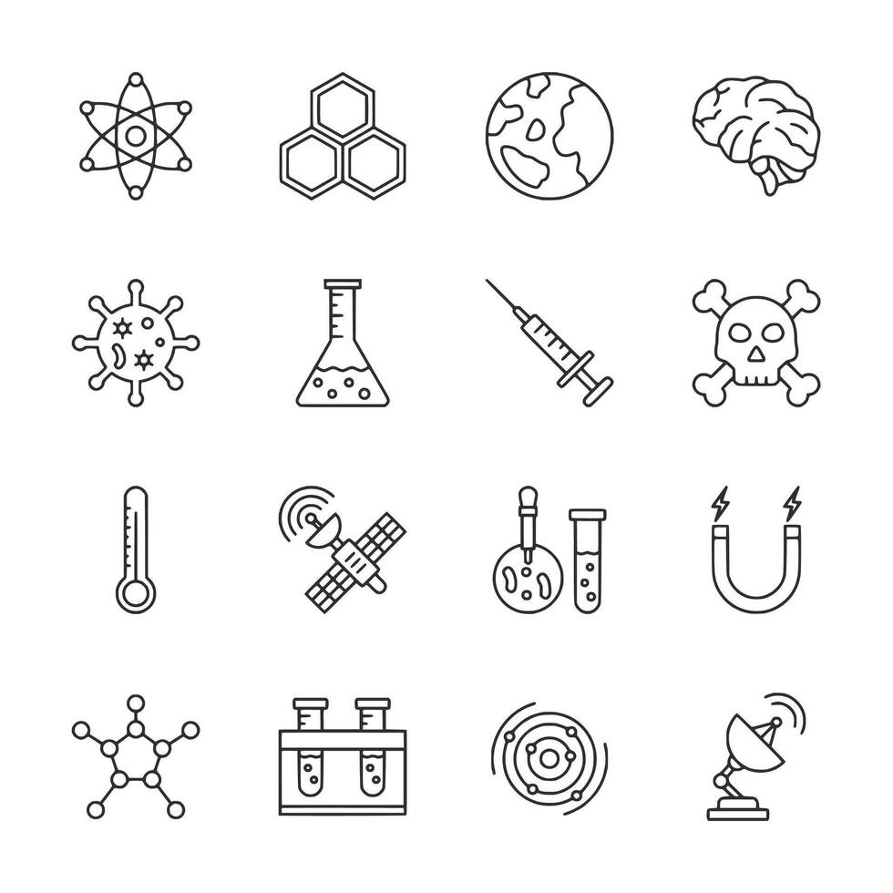 Collections of science symbols and icons vector