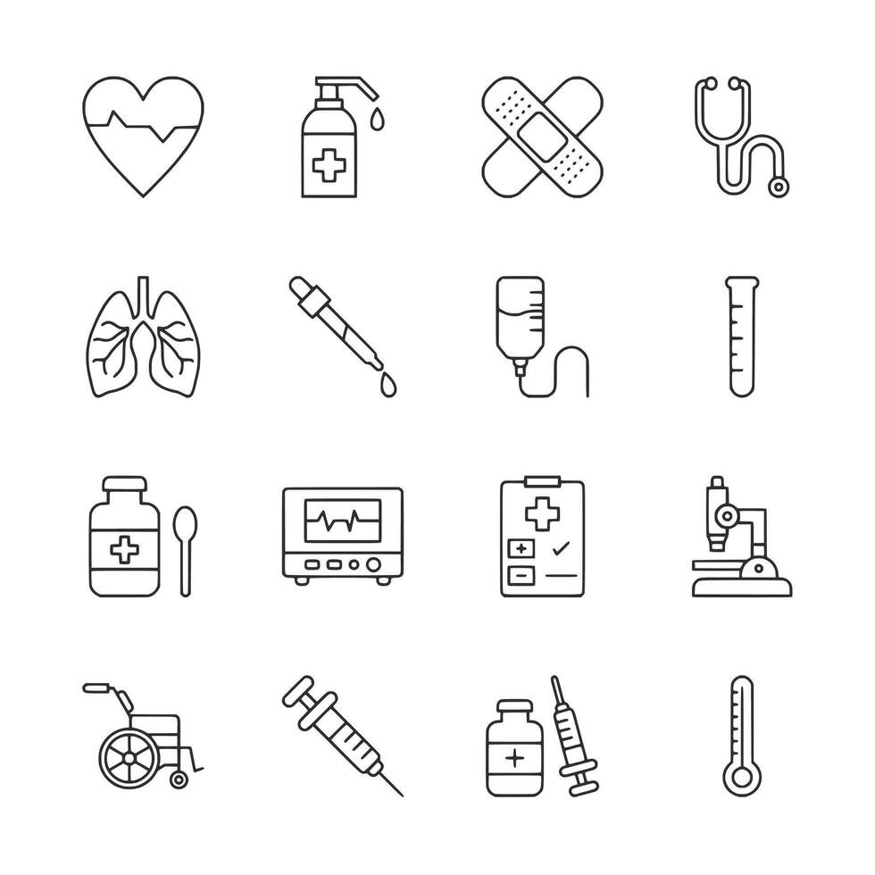 Set of medical symbols and icons vector