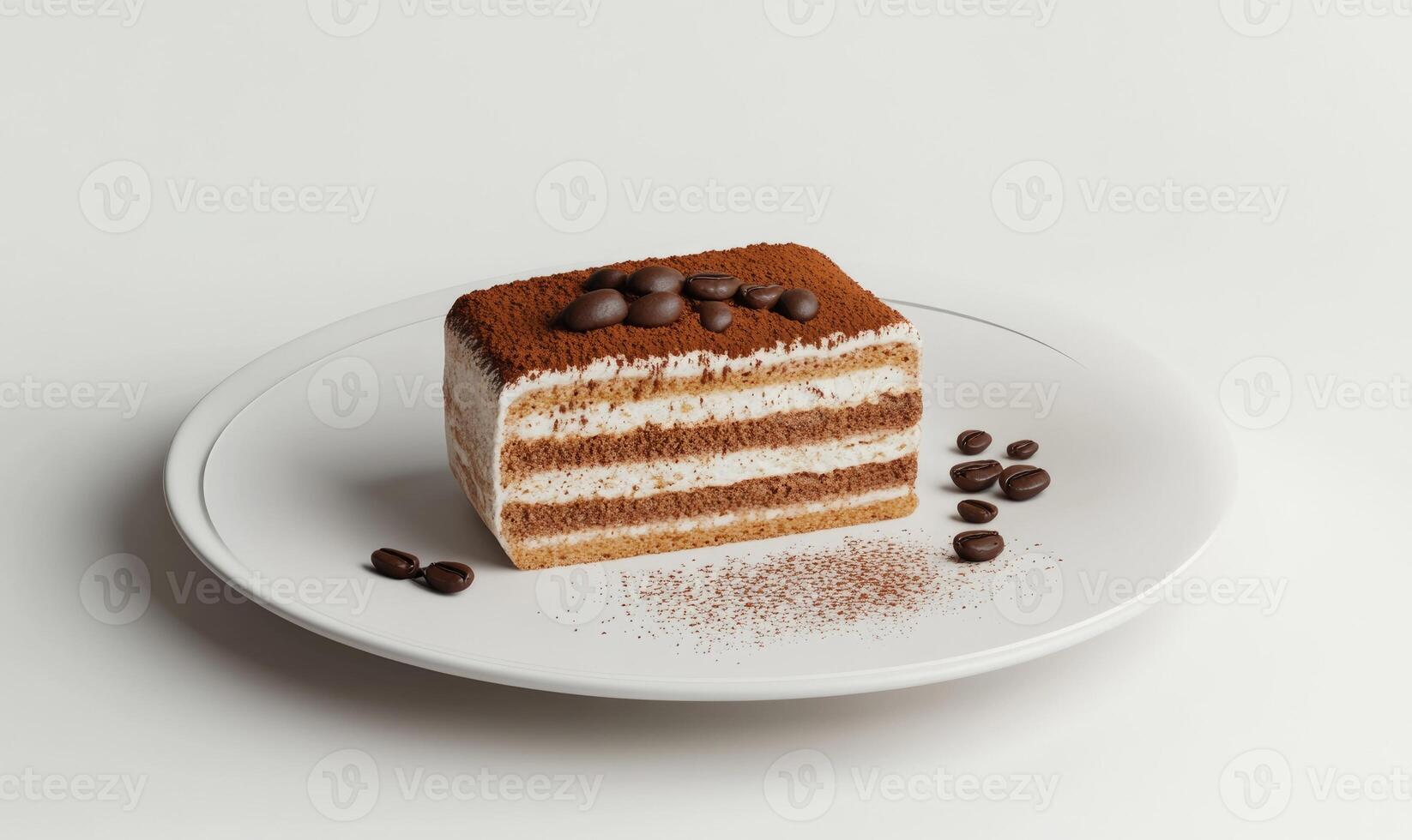A slice of cake with chocolate and coffee sprinkles on top photo