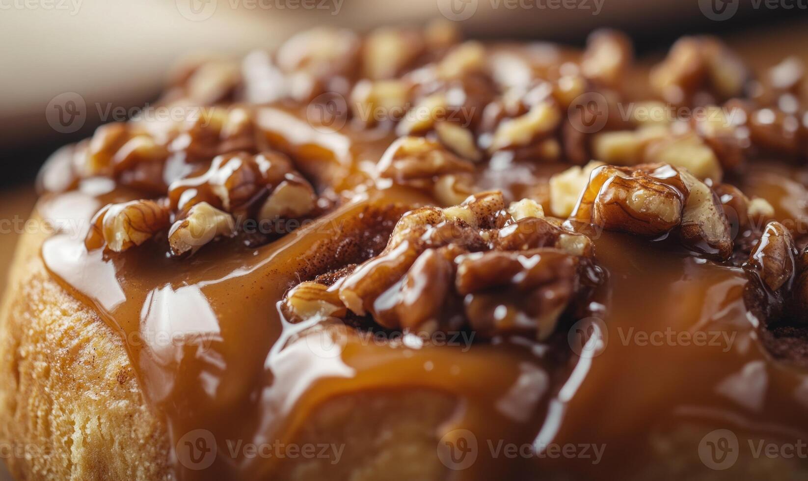 A donut with nuts on top photo