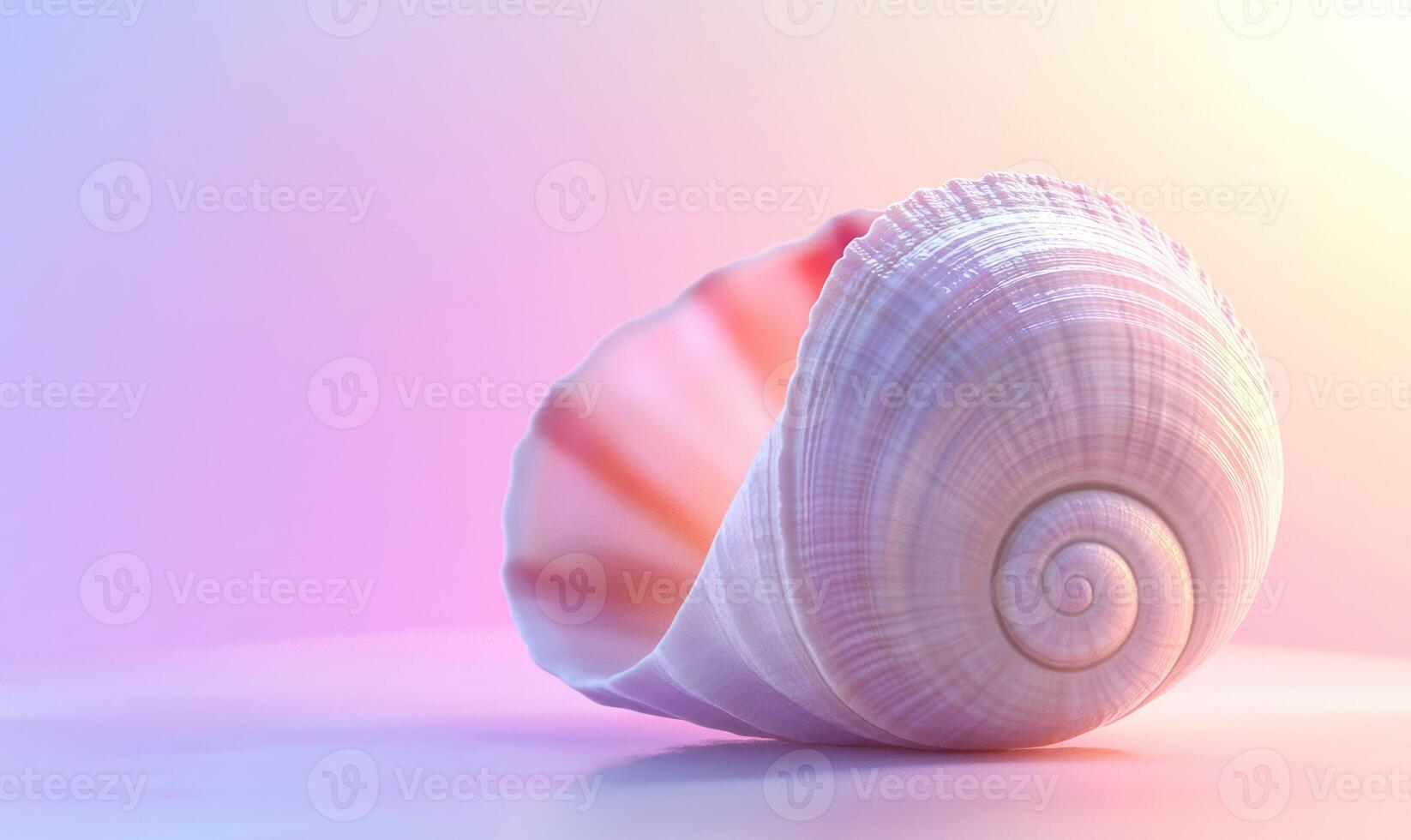 A shell is laying on a table photo