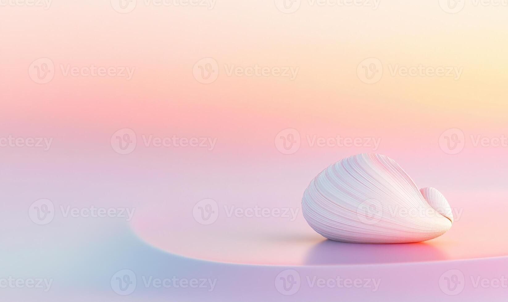 A white shell is on a pink background photo